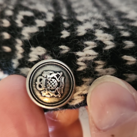 Lauren Ralph Lauren Fair Isle Cardigan Angora Cashmere Blend Sweater Large Black - Picture 3 of 8